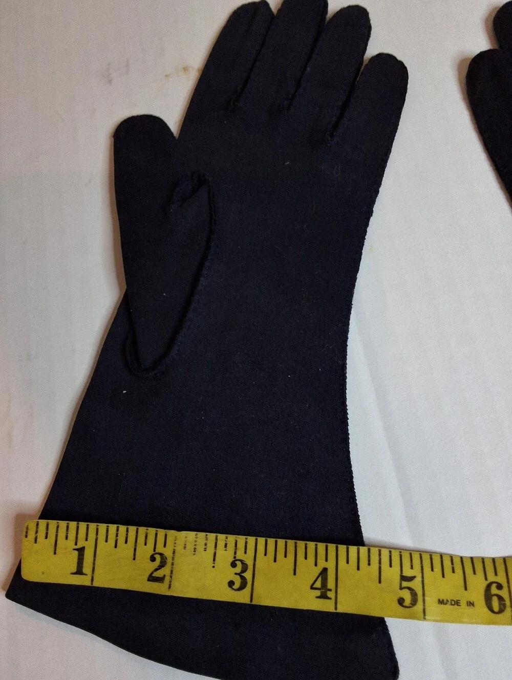 Vintage Shalimar Navy Blue Beaded Dress Gloves Made in USA Size 7